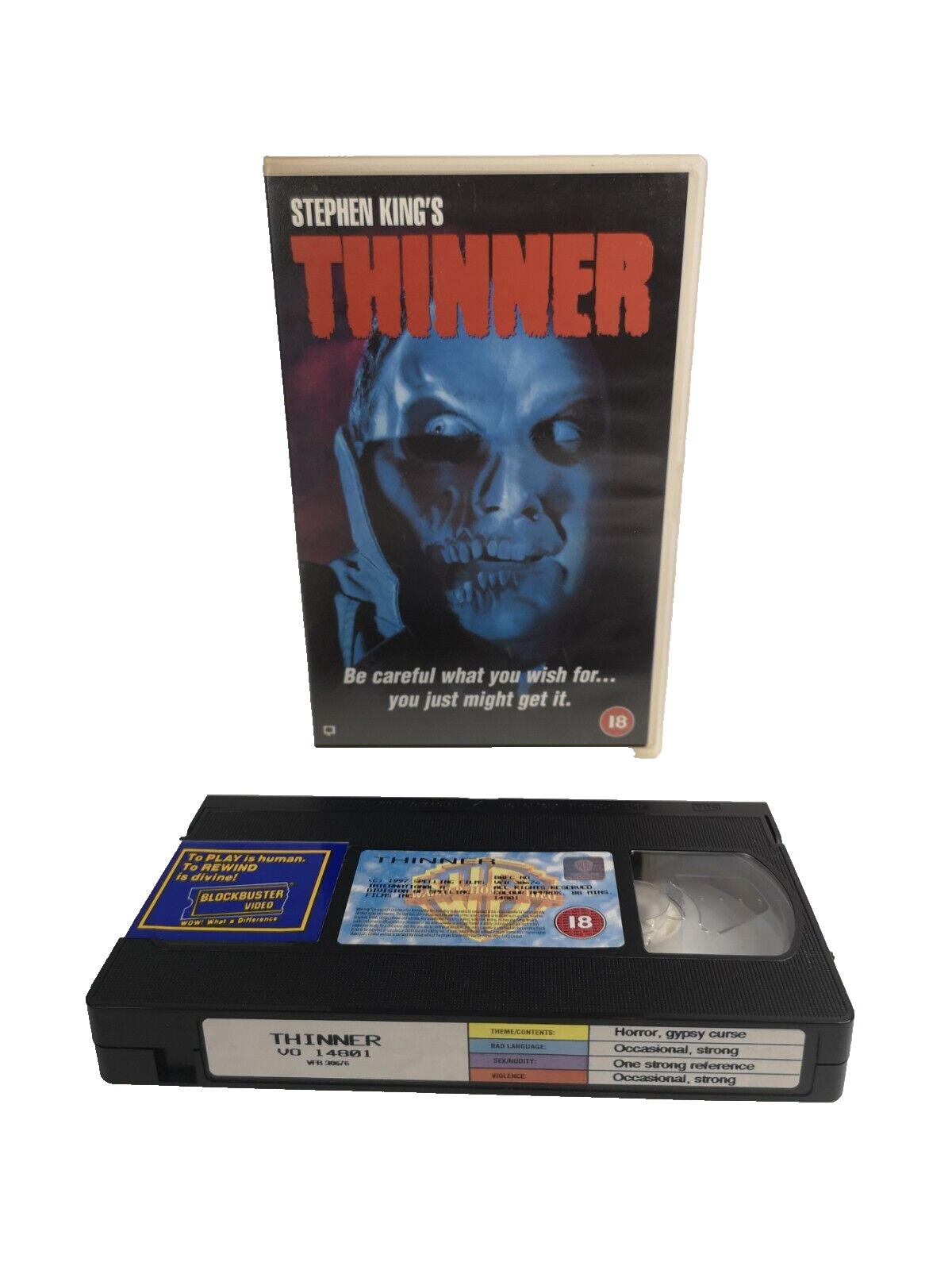 THINNER STEPHEN KING BIG BOX EX RENTAL VHS video cassette UK