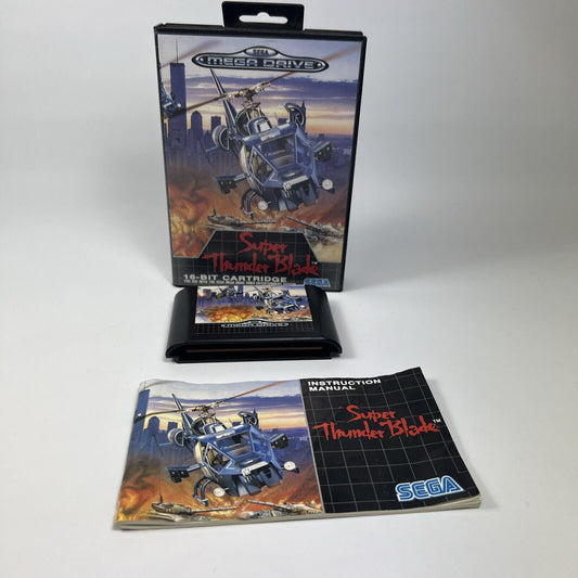 Super Thunder Blade - Game Sega Mega Drive UK PAL Boxed & Manual - RARE 90s