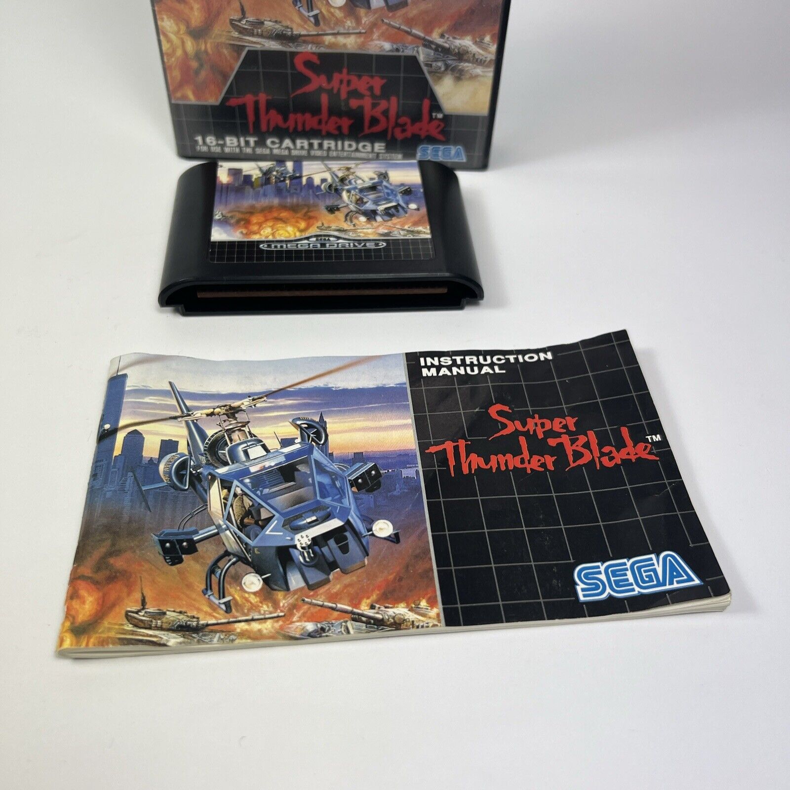 Super Thunder Blade - Game Sega Mega Drive UK PAL Boxed & Manual - RARE 90s