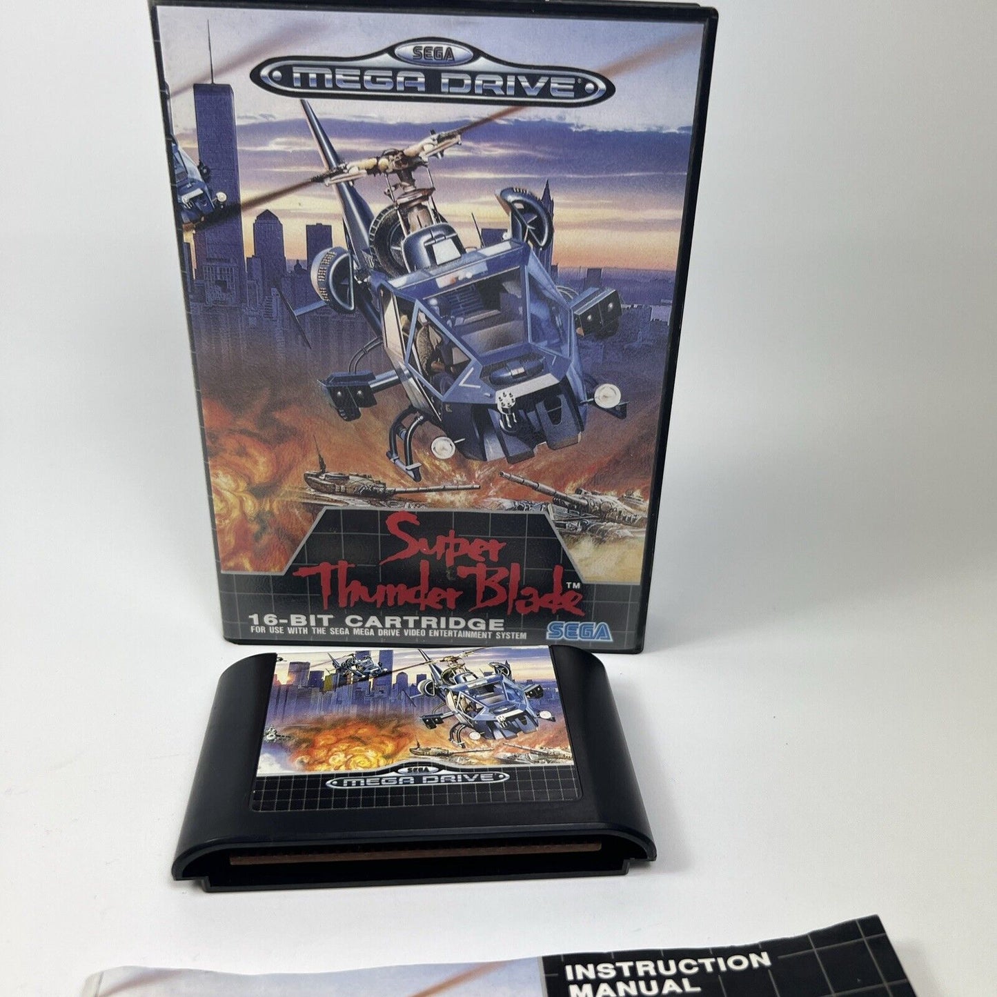 Super Thunder Blade - Game Sega Mega Drive UK PAL Boxed & Manual - RARE 90s
