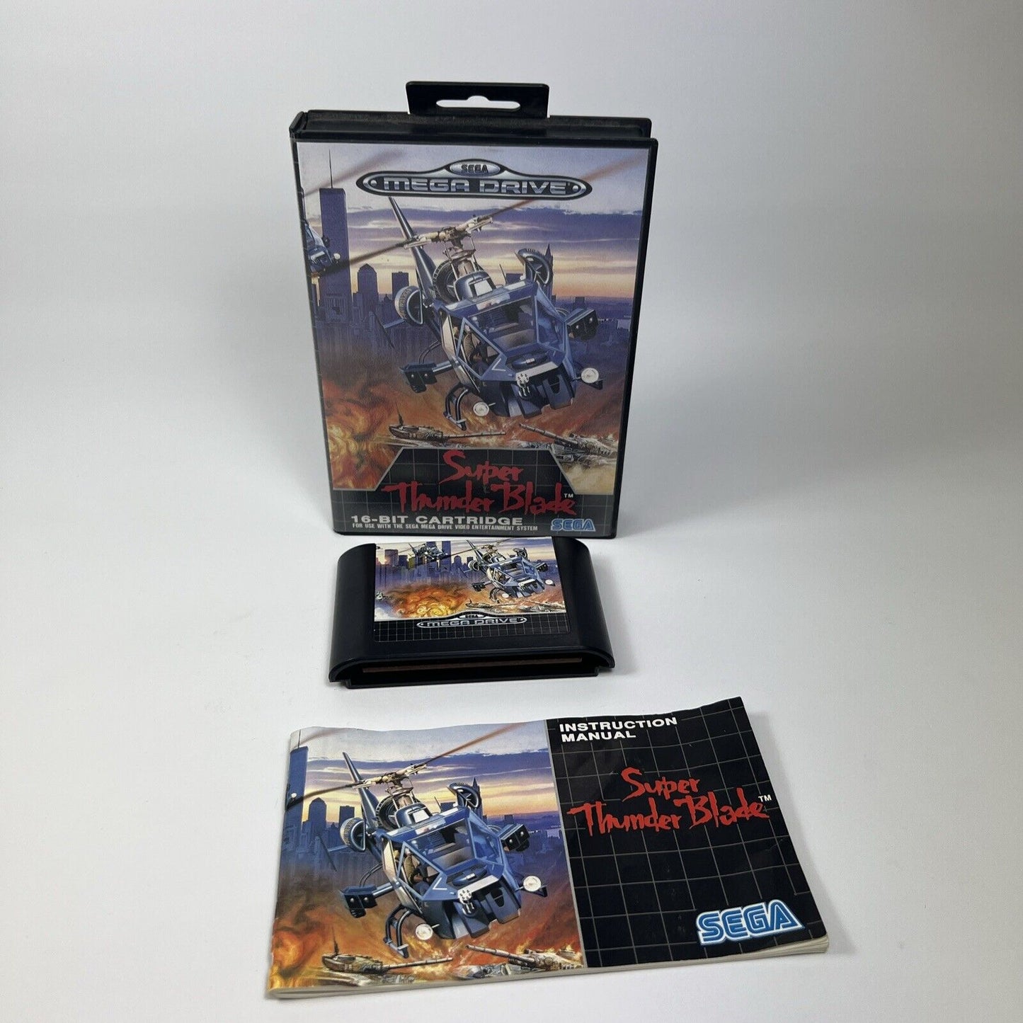 Super Thunder Blade - Game Sega Mega Drive UK PAL Boxed & Manual - RARE 90s