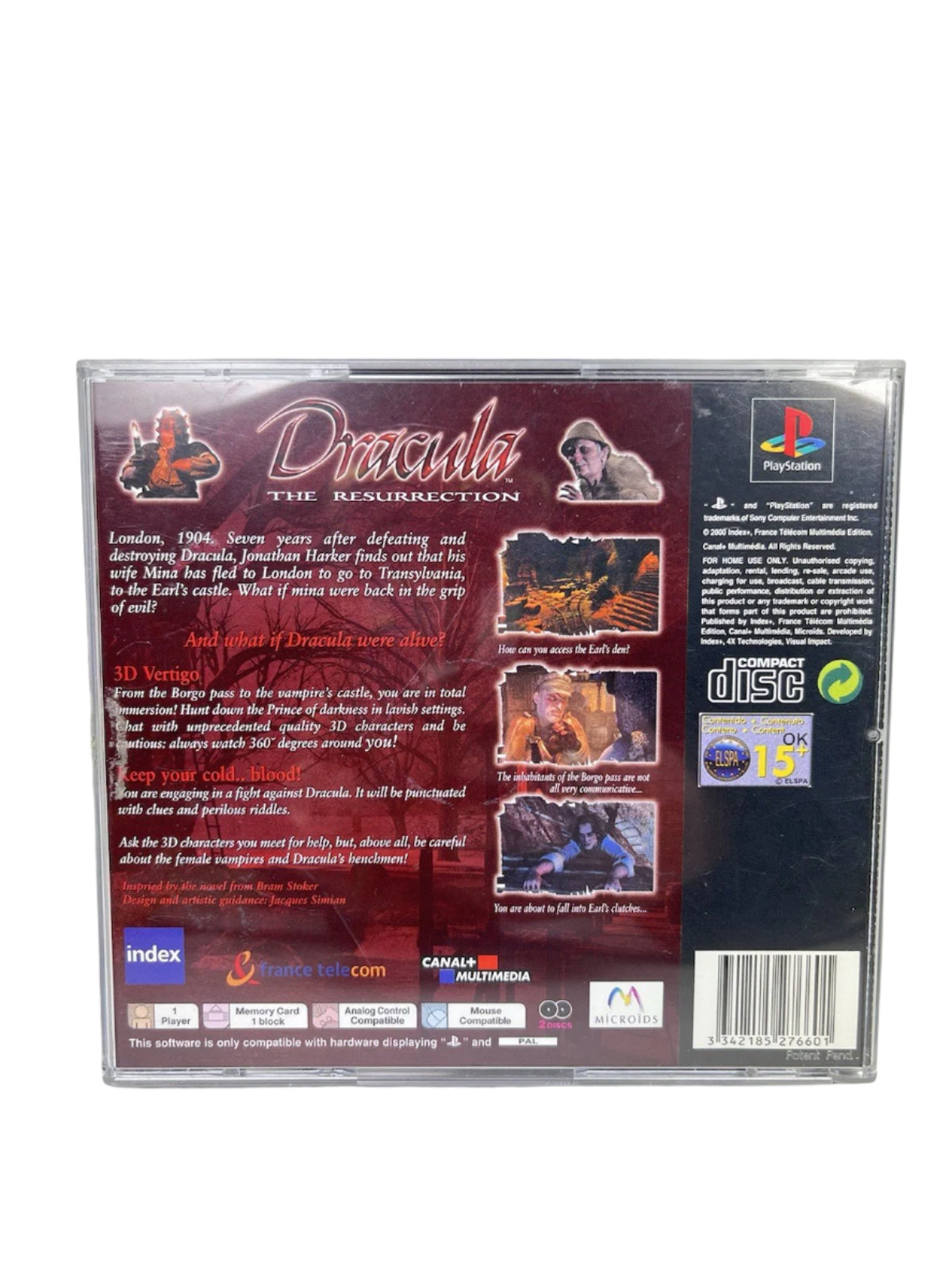 Dracula Resurrection- PlayStation1-PS1-Original Double Disc Game-Complete