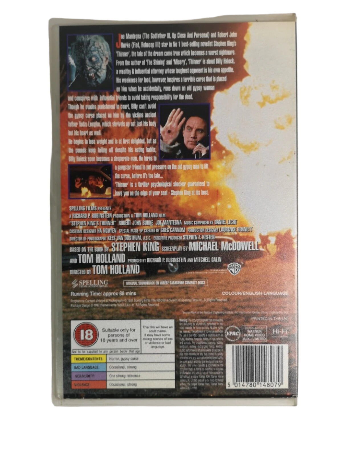 THINNER STEPHEN KING BIG BOX EX RENTAL VHS video cassette UK