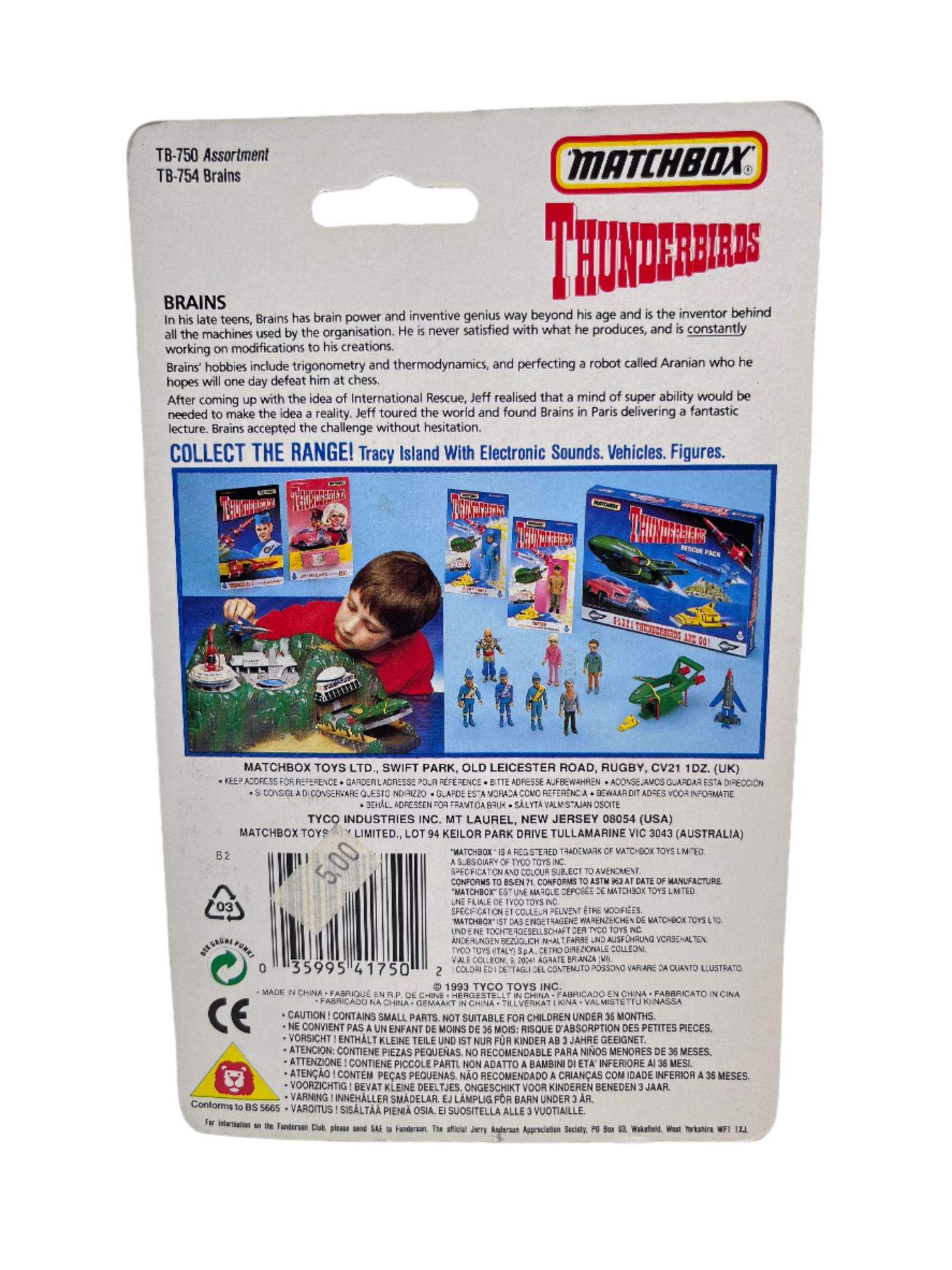 Thunderbirds Brains Figure - Matchbox 1993