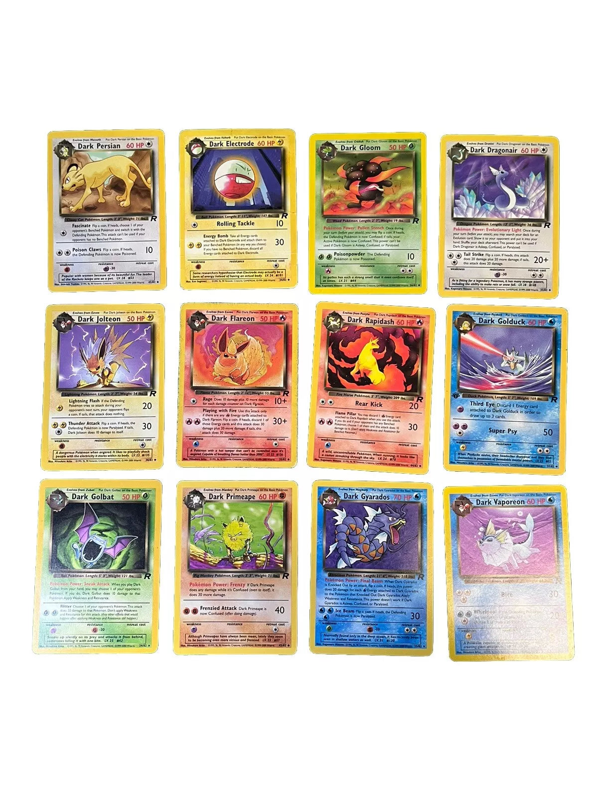 Pokémon Cards Team Rocket Bundle - 12 Cards All Non Holo Dark Pokémon