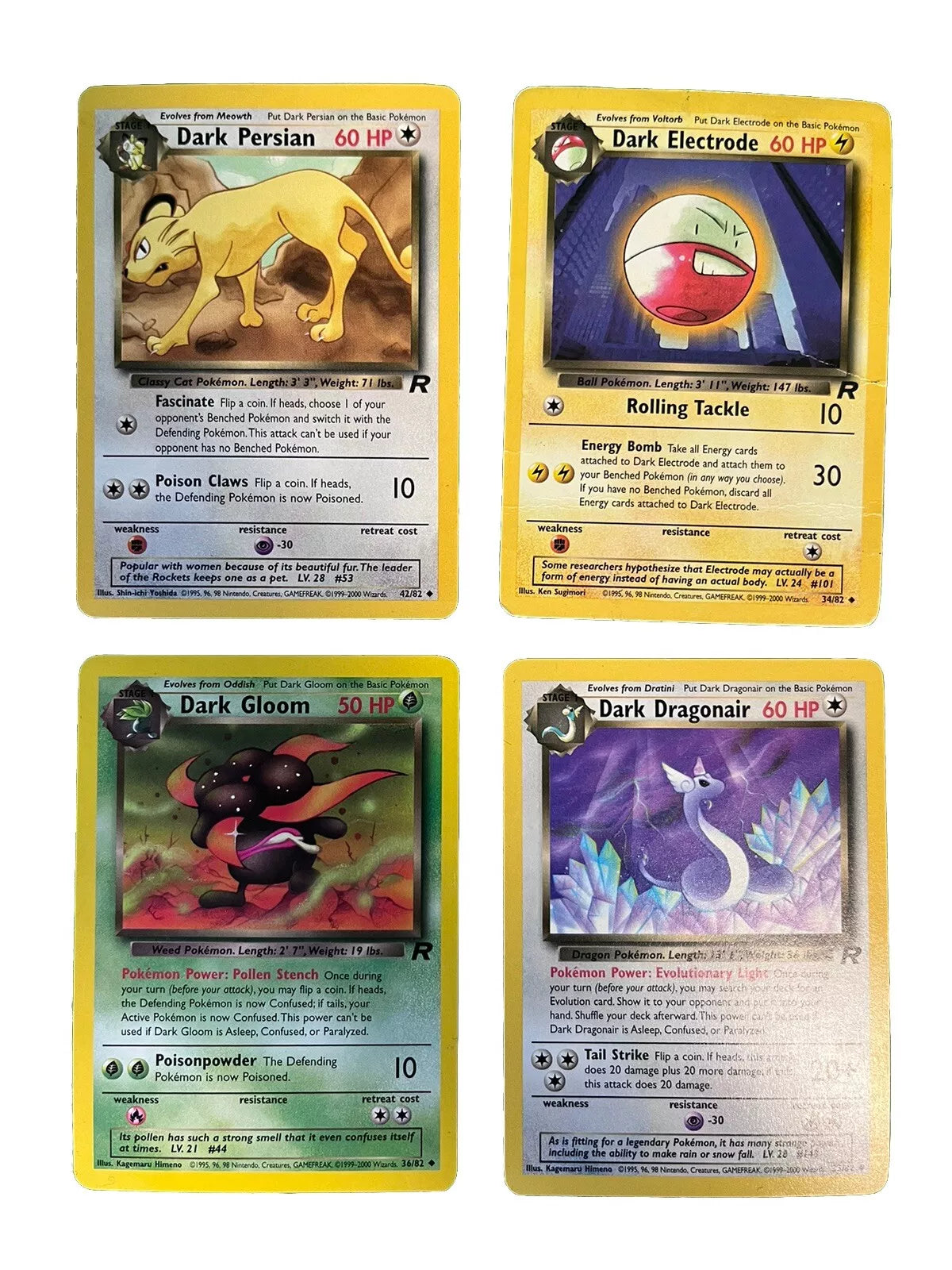 Pokémon Cards Team Rocket Bundle - 12 Cards All Non Holo Dark Pokémon