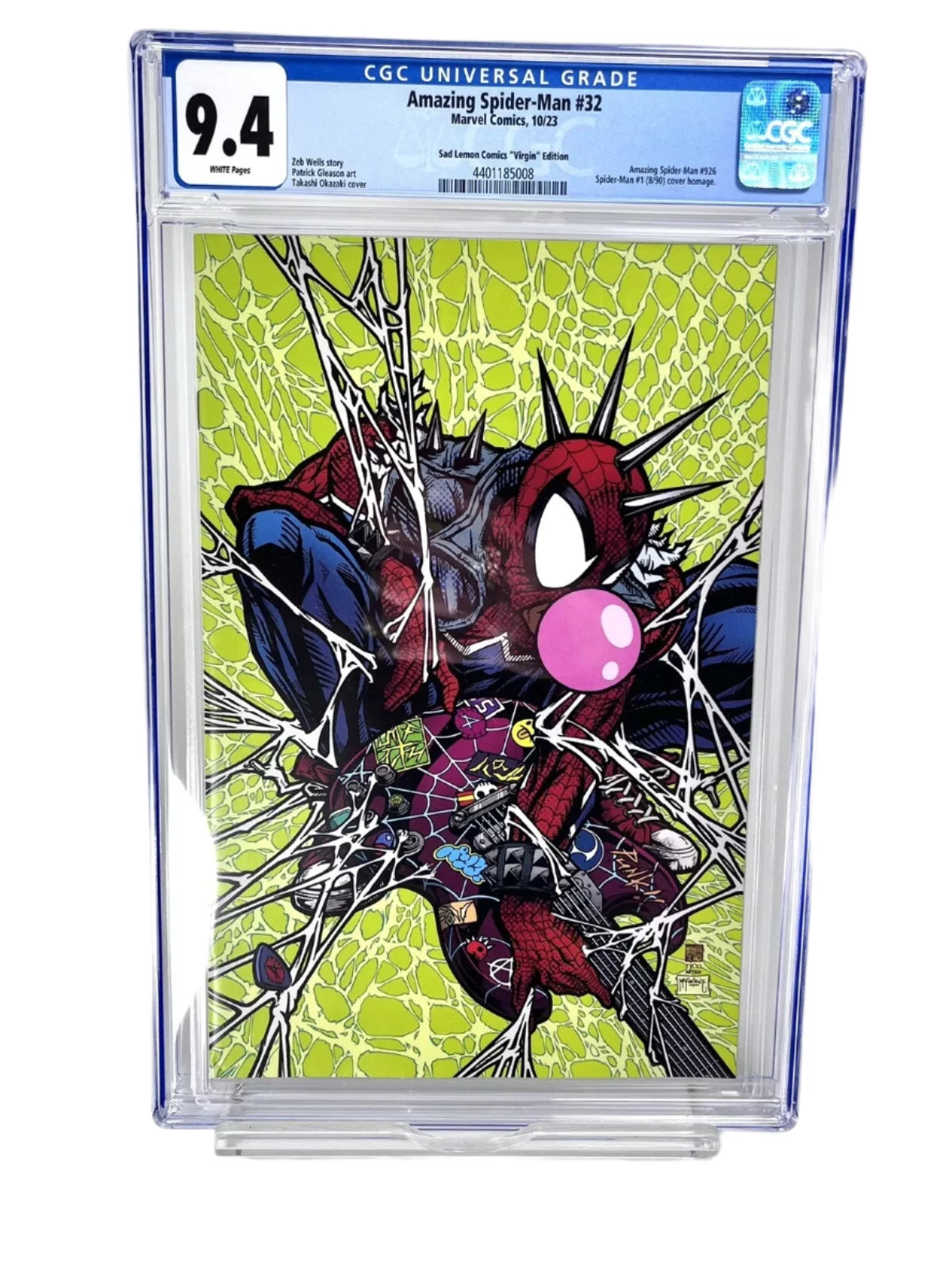 AMAZING SPIDER-MAN #32 CGC 9.4 TAKASHI OKAZAKI SPIDER-PUNK VIRGIN VARIANT