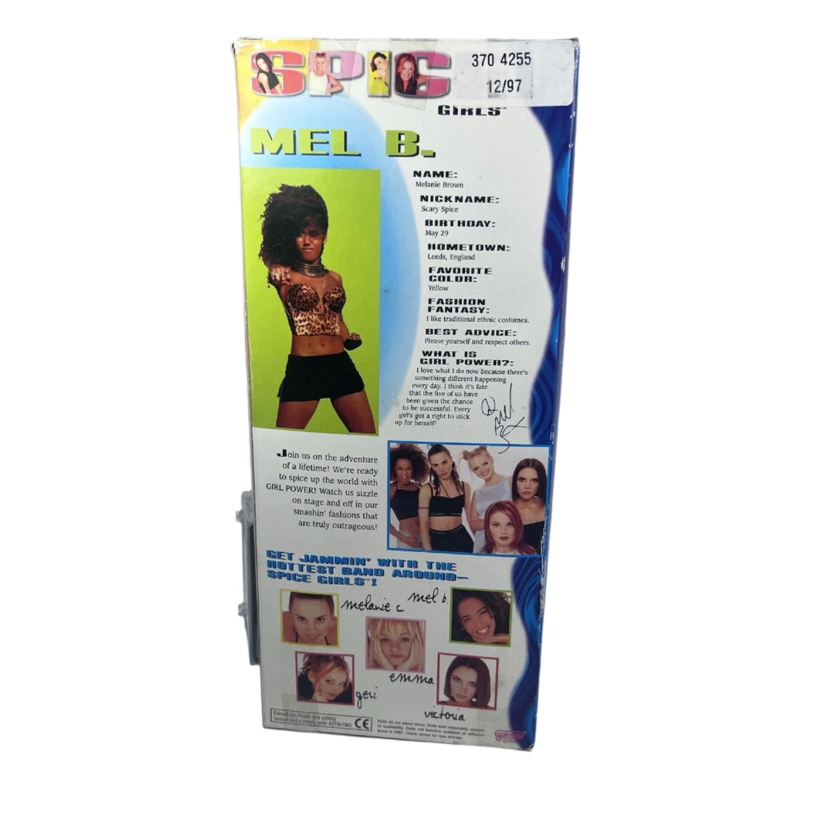 1997 Spice Girls Girl Power Puppe: Melanie B "Scary Spice" Mel B / Galoob, NrfB