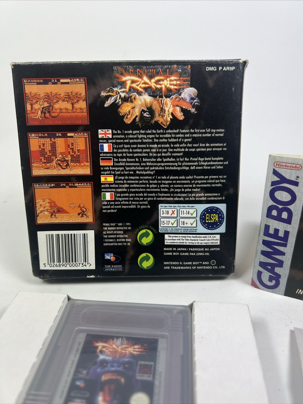 Primal Rage for Original Nintendo Game Boy GB Complete PAL