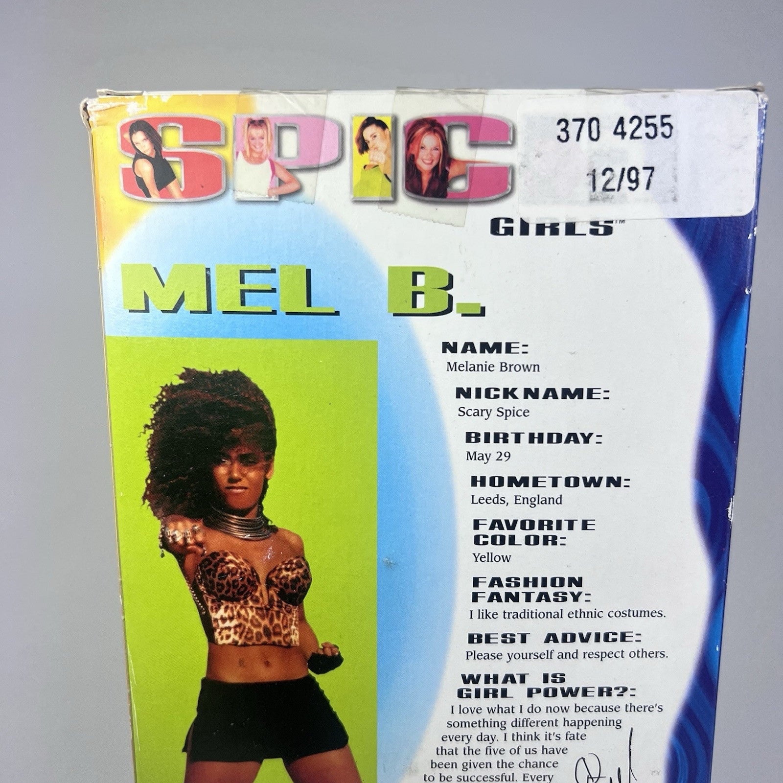 1997 Spice Girls Girl Power Puppe: Melanie B "Scary Spice" Mel B / Galoob, NrfB